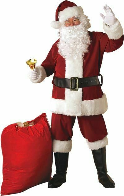 Adult Xxl Crimson Regal Plush Santa Suit